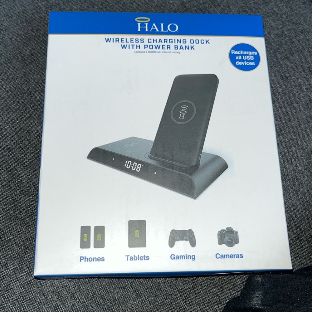 Halo Wireless Charging Dock with Power Bank
